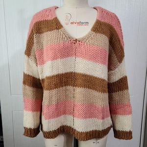 Oversized Desert Striped knit sweater